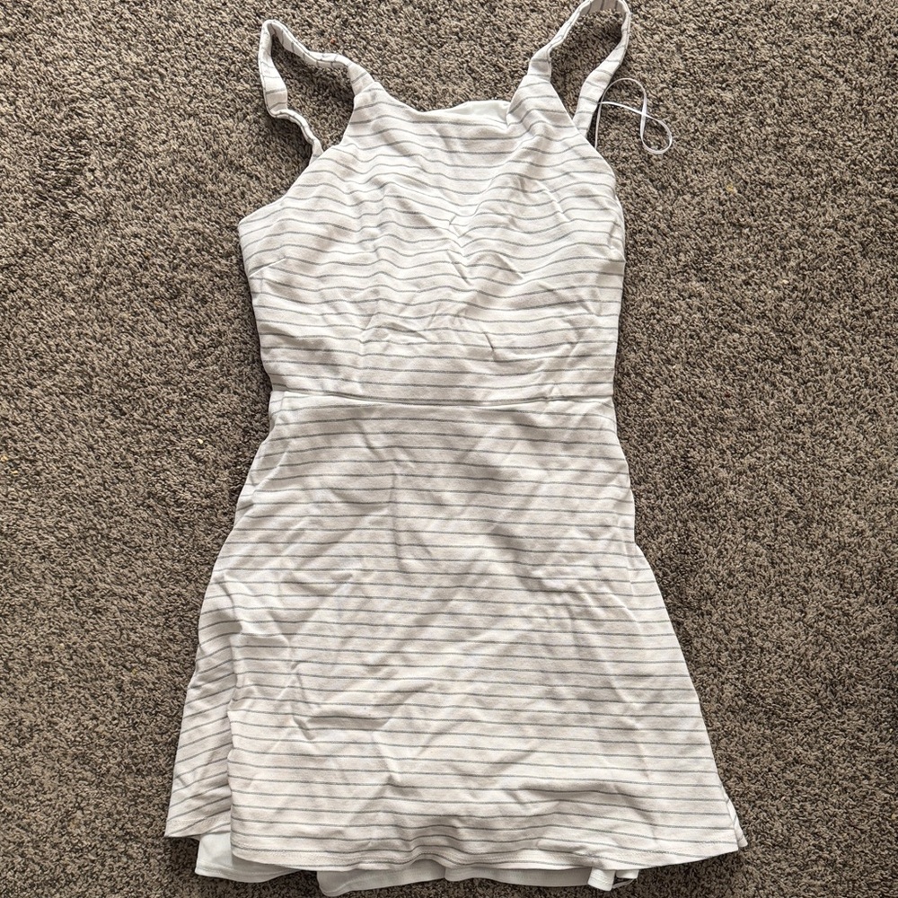 White Striped Dress